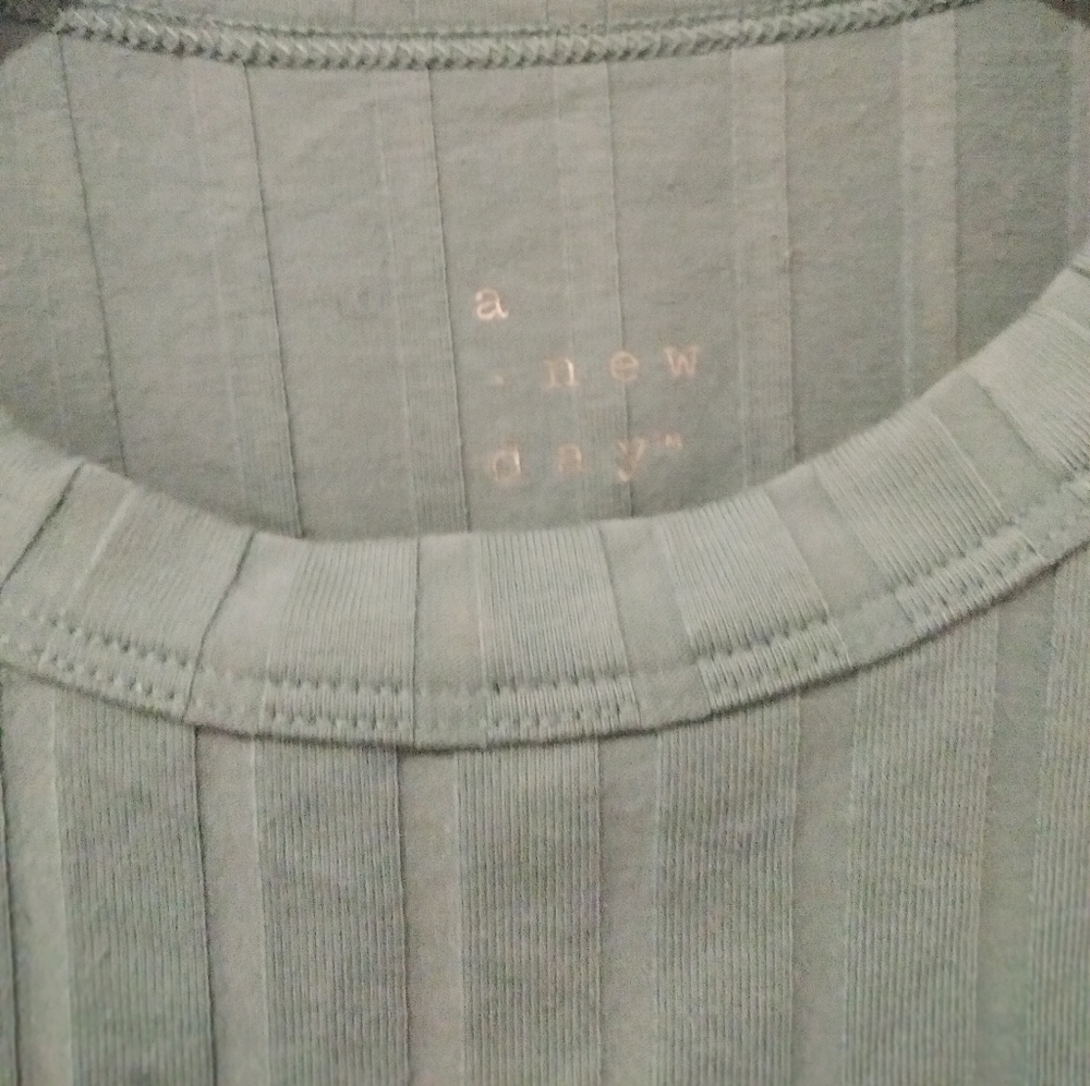 A New Day Blue Ribbed Long Sleeve Crew Neck Top - Picture 4 of 5